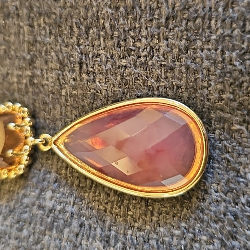 Loft Outlet Gold Necklace with Pink and Purple Accents - Picture 8 of 8